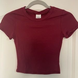 Maroon Crop Top Shirt